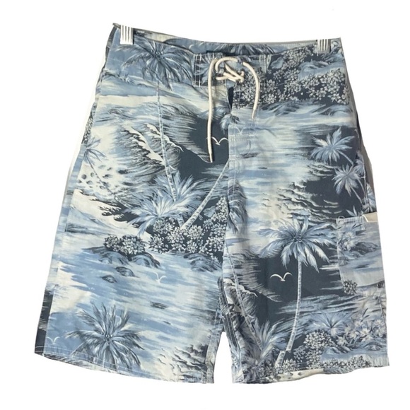 Vintage Polo Ralph Lauren Kids S Swim Trunks Tropical Print Resort Beach Vacay - Picture 1 of 8